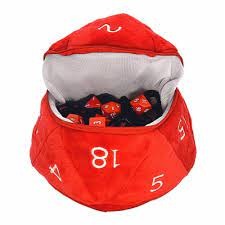 Dungeons & Dragons RPG: Red and White D20 Plush Dice Bag UPI 18398